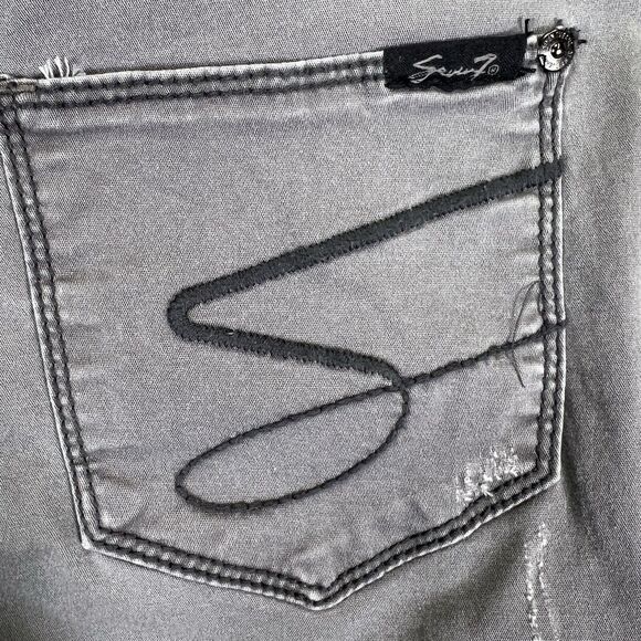 Seven 7 Jeans Women’s Size 10 (Actual 33x29) Gray Slim Straight Leg Mid Rise - Picture 9 of 16